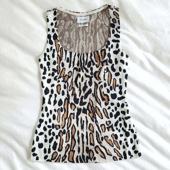 St. John Leopard Print Tank NWOT - Picture 1 of 5